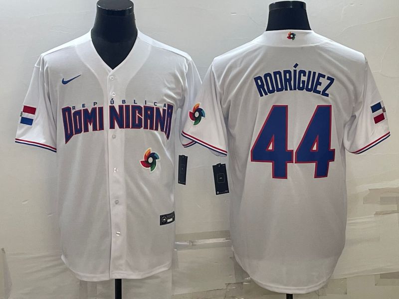 Men 2023 World Cub #44 Rodricuez White Nike MLB Jersey8
